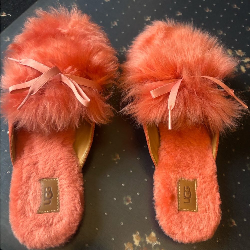 UGG Women's Plush Pink Slippers
